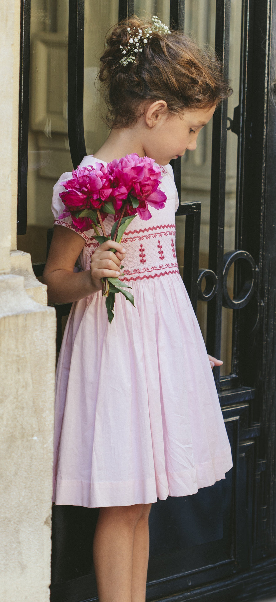 PRINCESS CHARLOTTE HEIRLOOM PINK SMOCKED DRESS