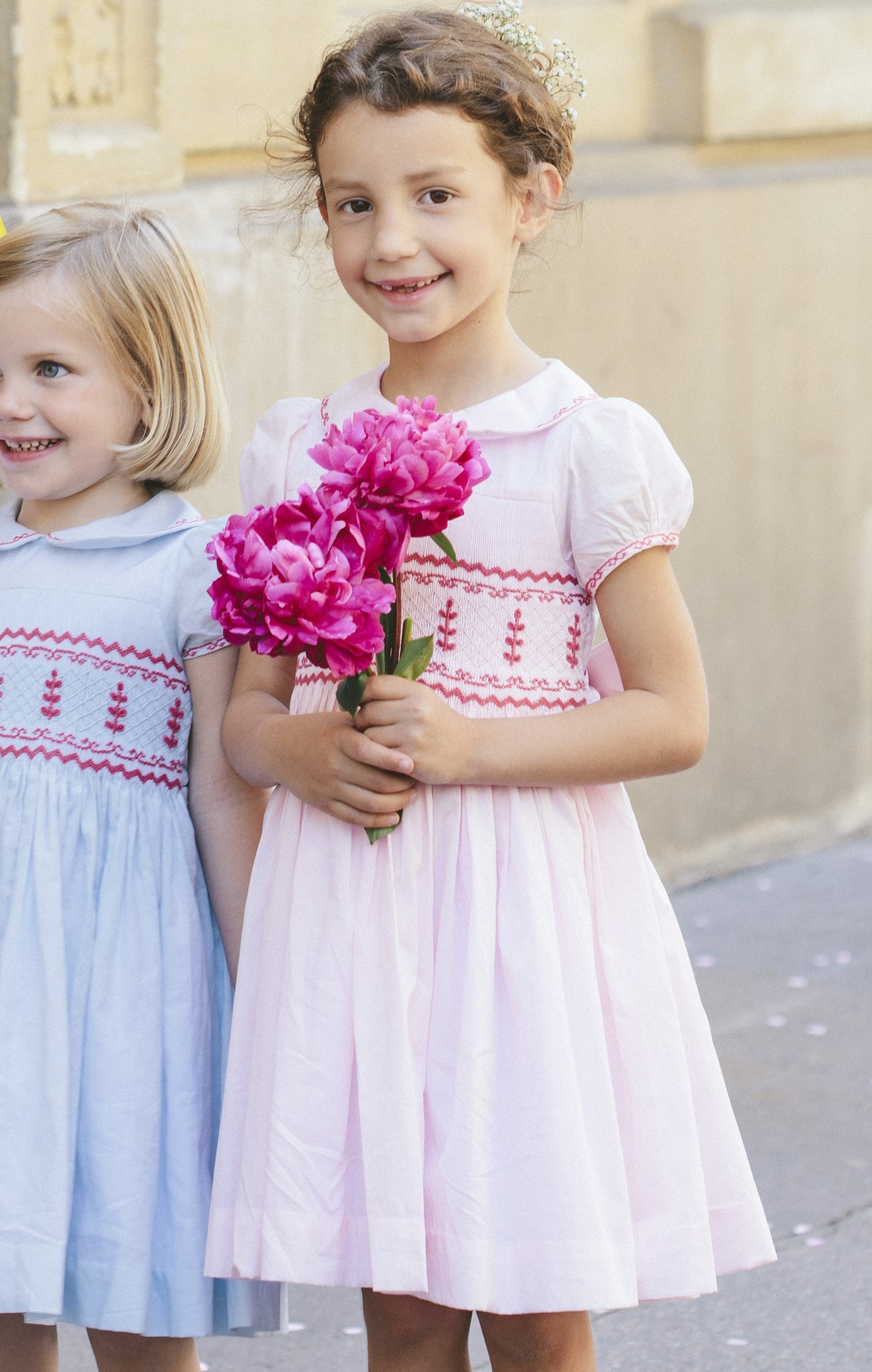 PRINCESS CHARLOTTE HEIRLOOM PINK SMOCKED DRESS