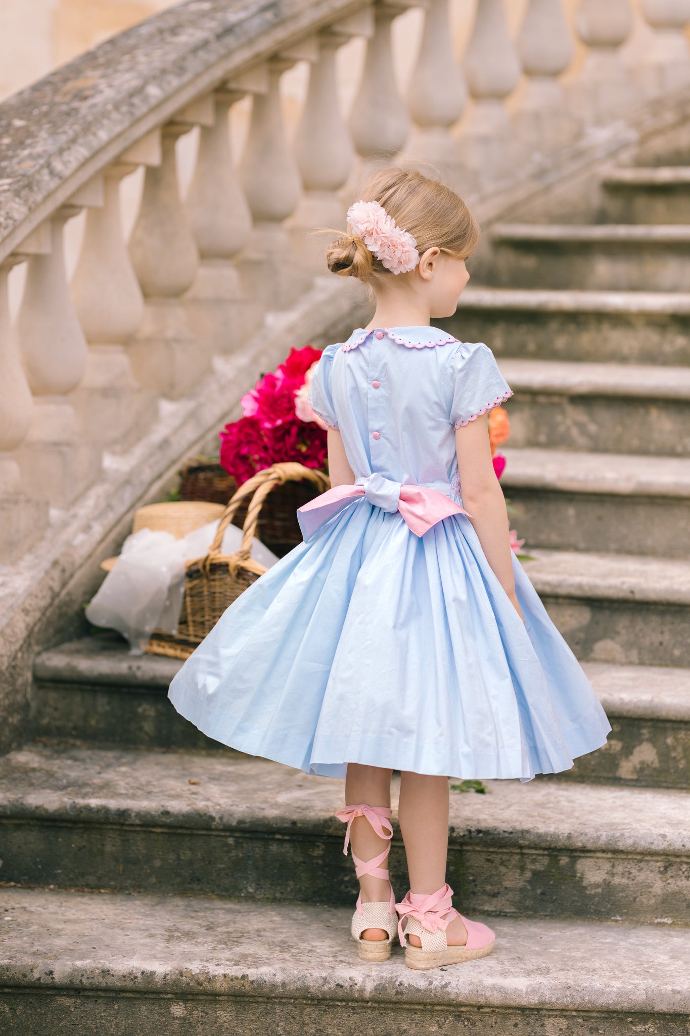 Cassis French Light Blue Smocked Dress