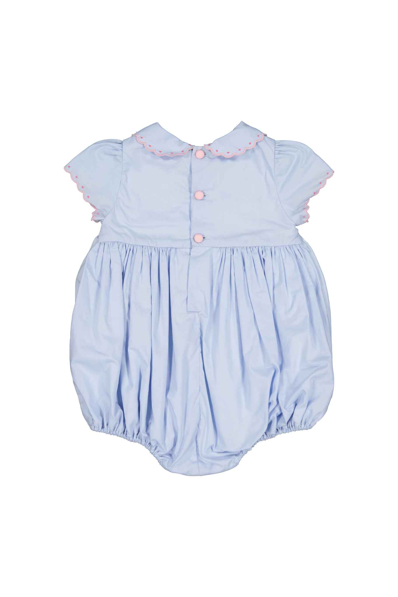 Cassis Blue Short Sleeve Smocked Romper