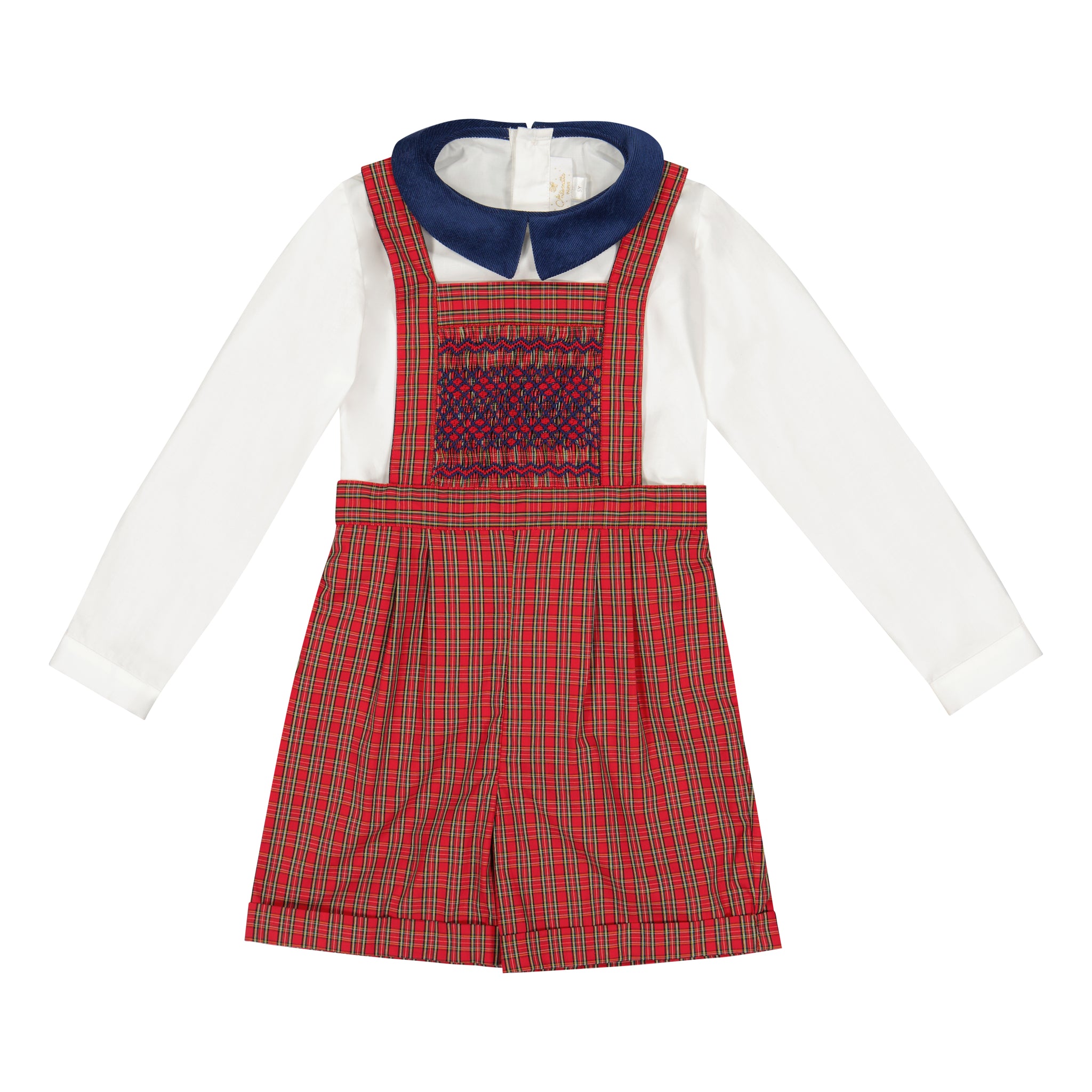 GEORGE RED TARTAN BOY DUNGAREE & SHIRT