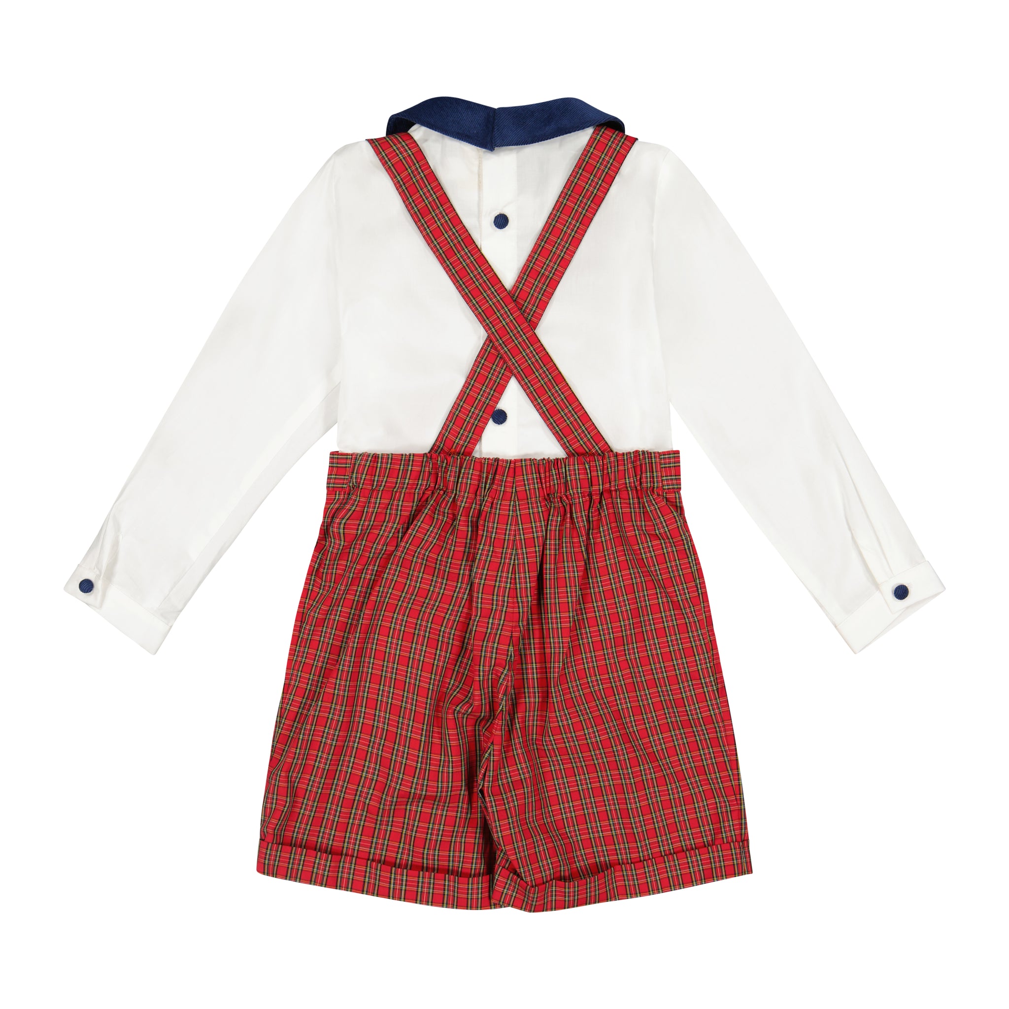 GEORGE RED TARTAN BOY DUNGAREE & SHIRT