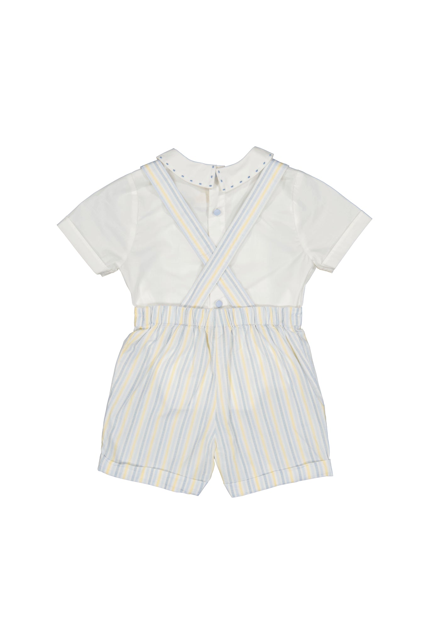 George Yellow Blue Stripe Overalls and Shirt