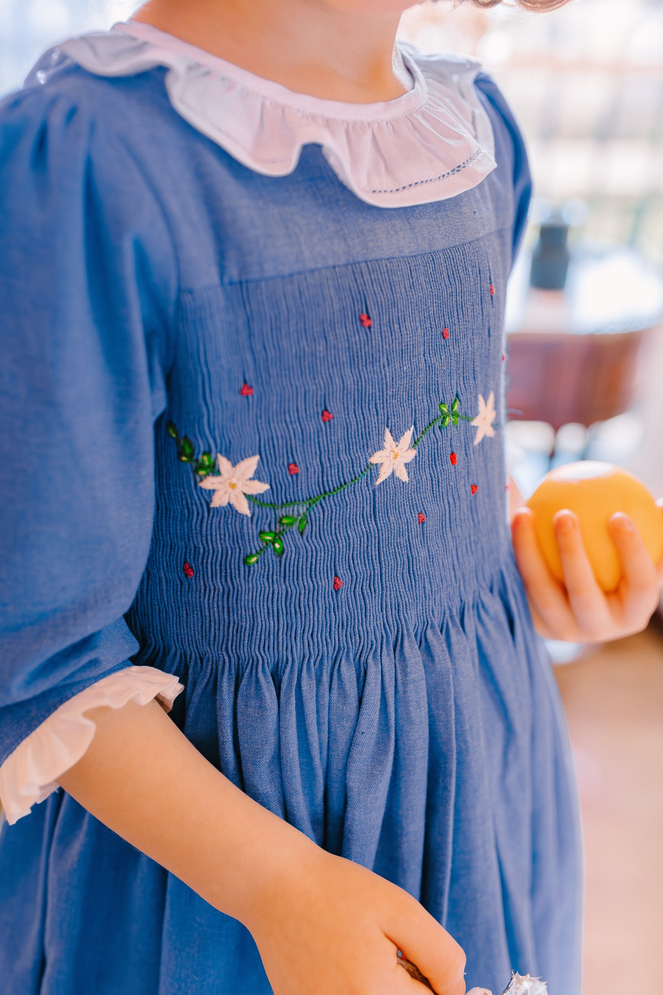 HEIDI BLUE WINTER LONG SLEEVE SMOCKED DRESS