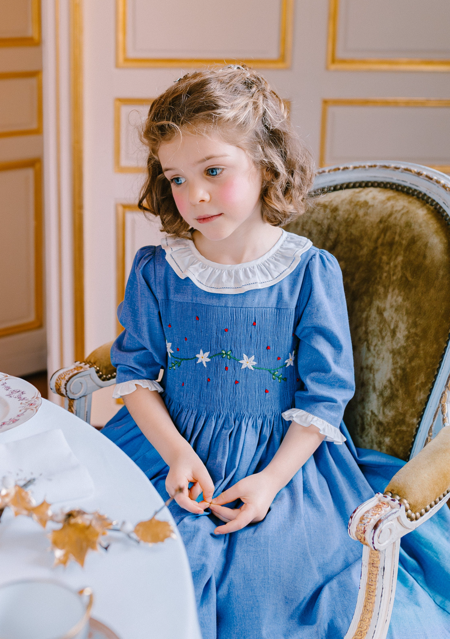 HEIDI BLUE WINTER LONG SLEEVE SMOCKED DRESS