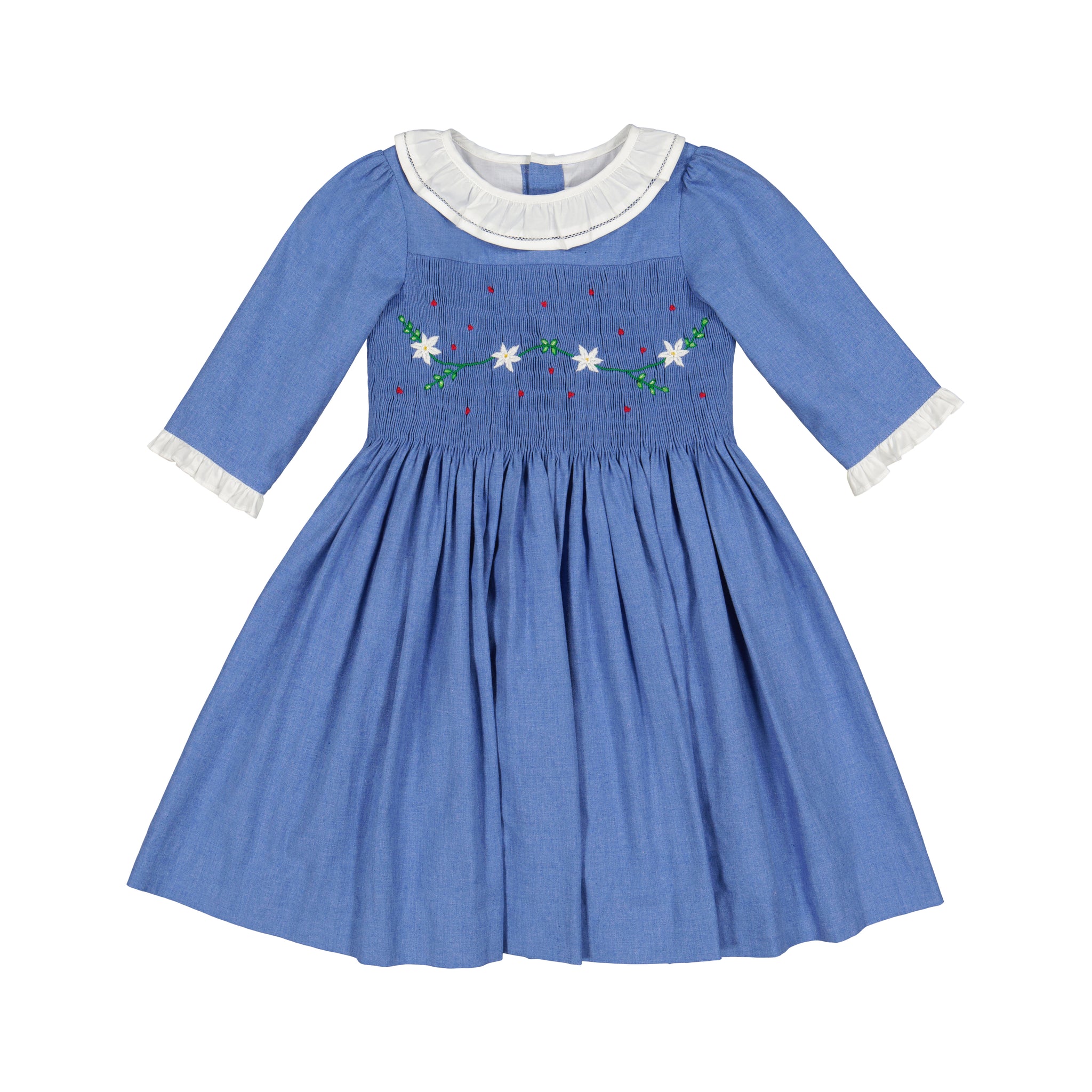 HEIDI BLUE WINTER LONG SLEEVE SMOCKED DRESS