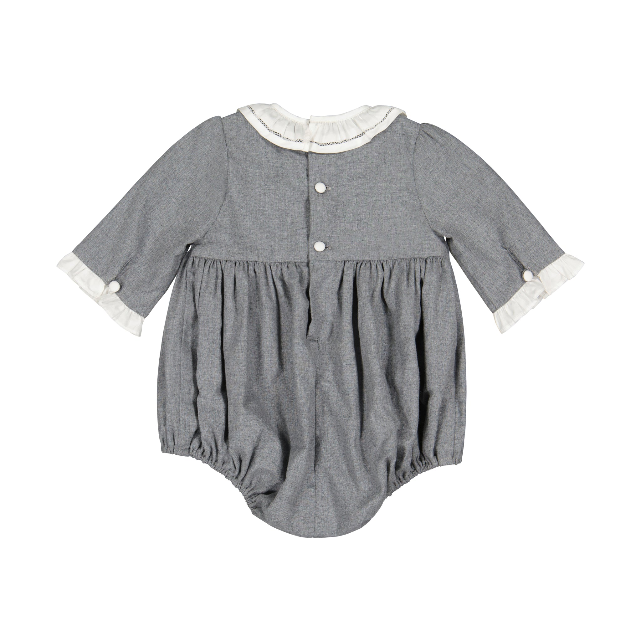 HEIDI GREY LONG SLEEVE SMOCKED BUBBLE