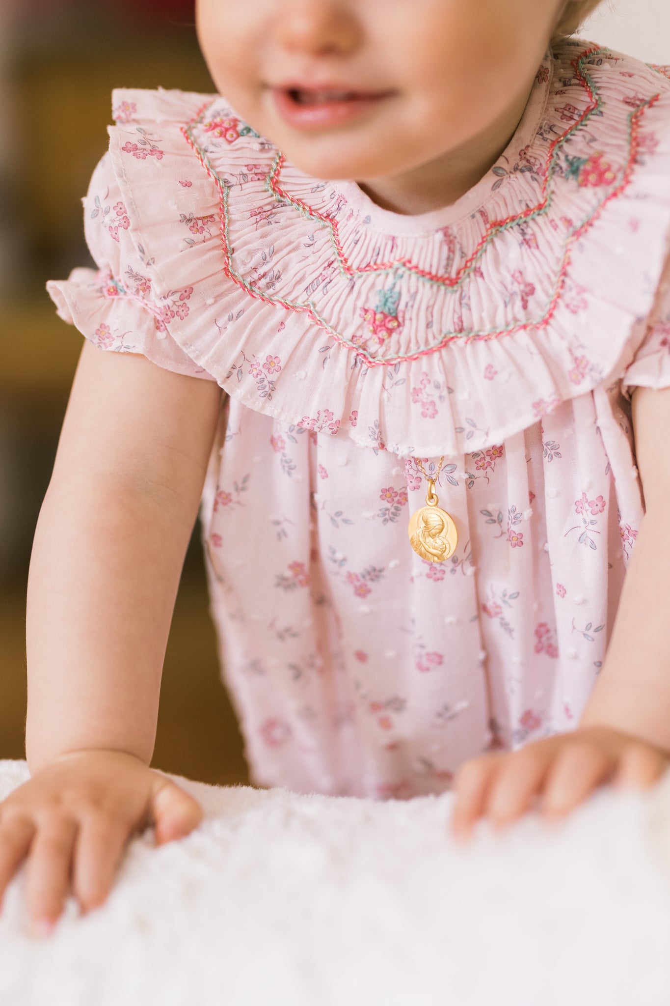 Myrtille Pink Floral Short Sleeve Bishop Romper