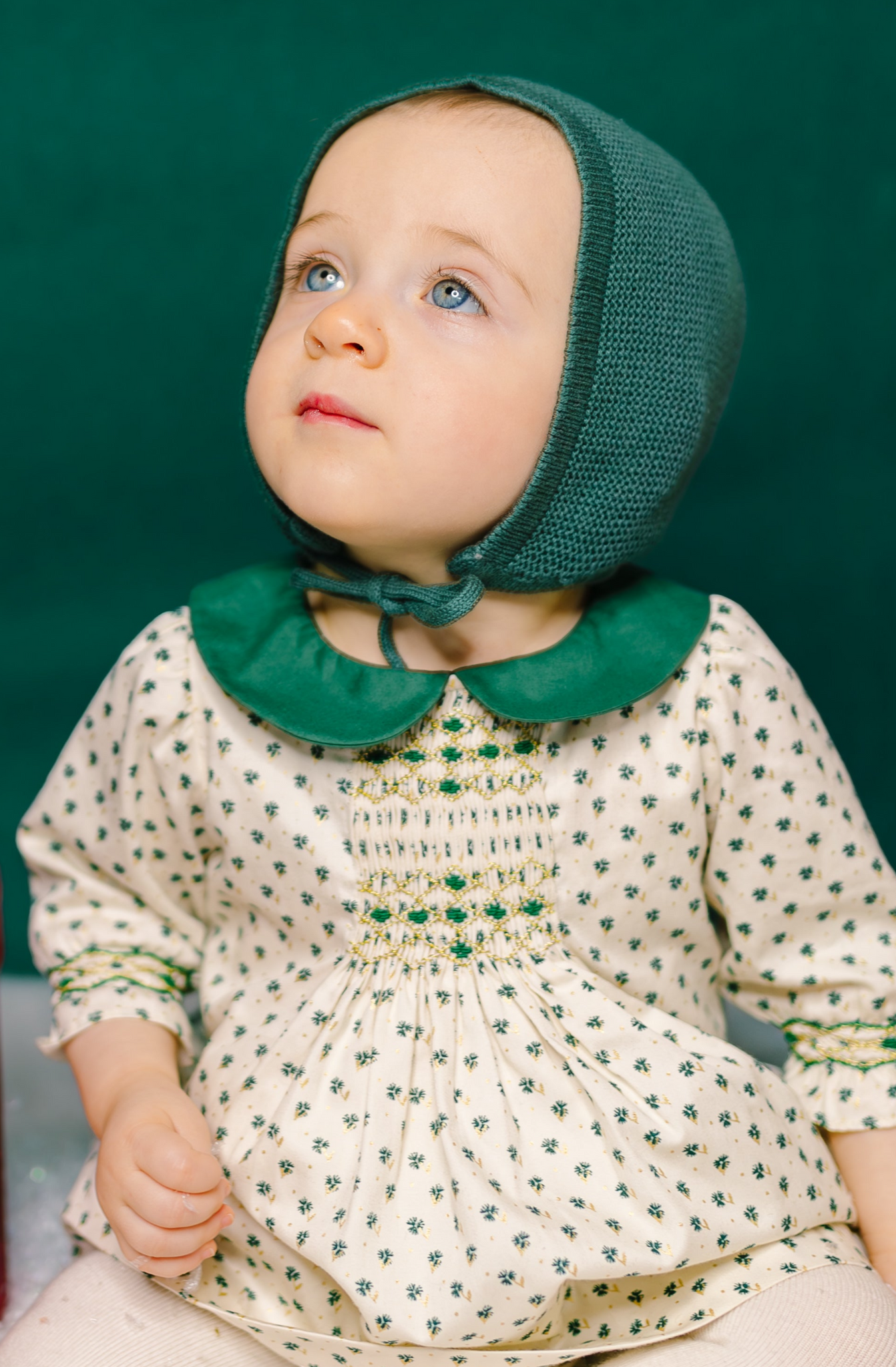 OLYMPE GREEN LONG SLEEVES BABY SET