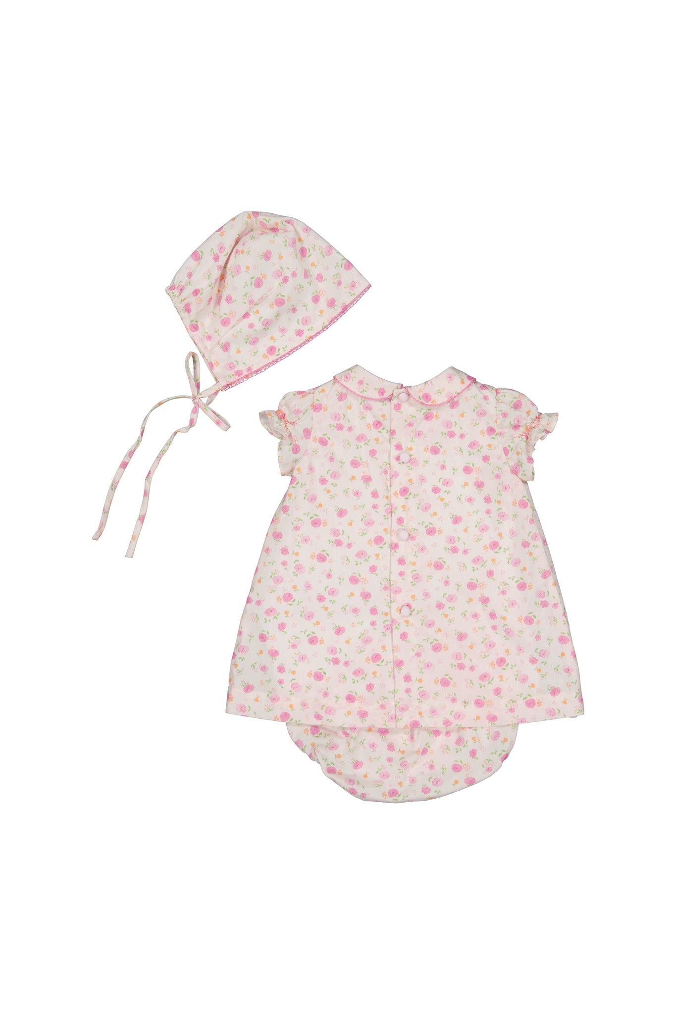 Poppy Pink Smocked Baby Set