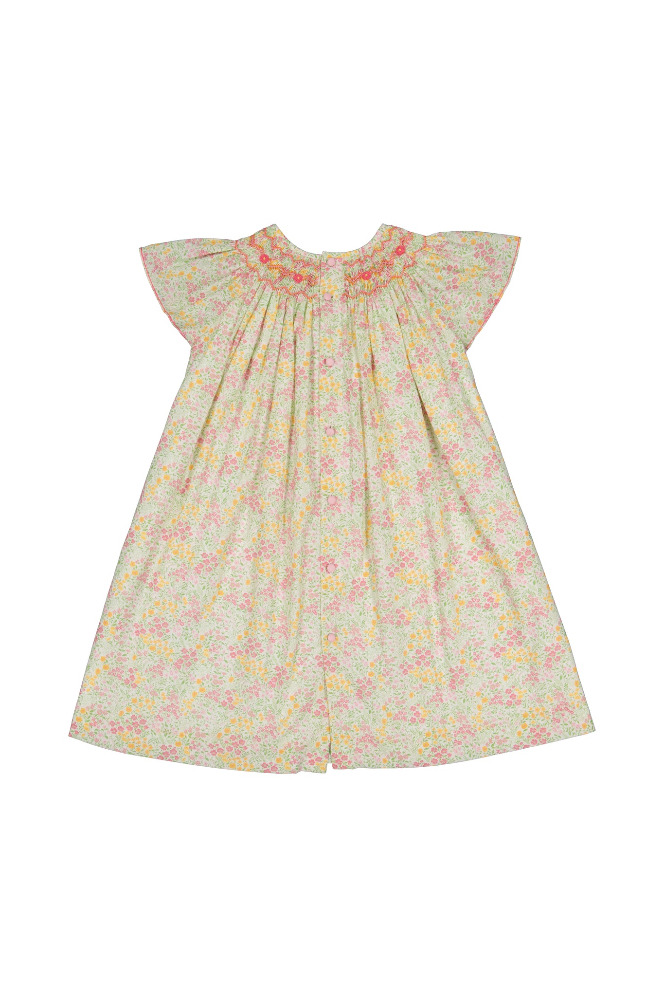 Prune Floral Frills Bishop Dress