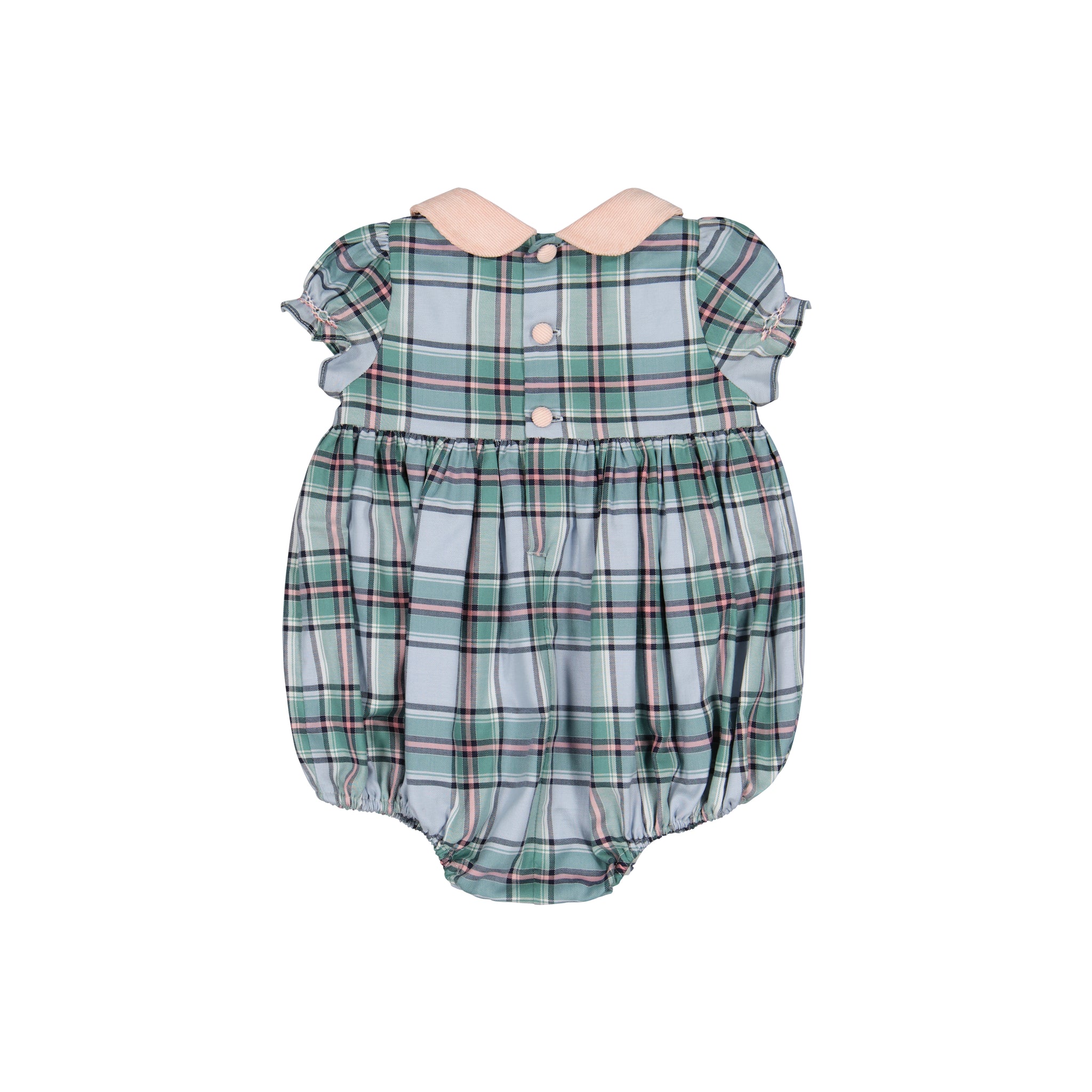 SHERAZADE GREEN/PINK TARTAN SHORT SLEEVE BUBBLE