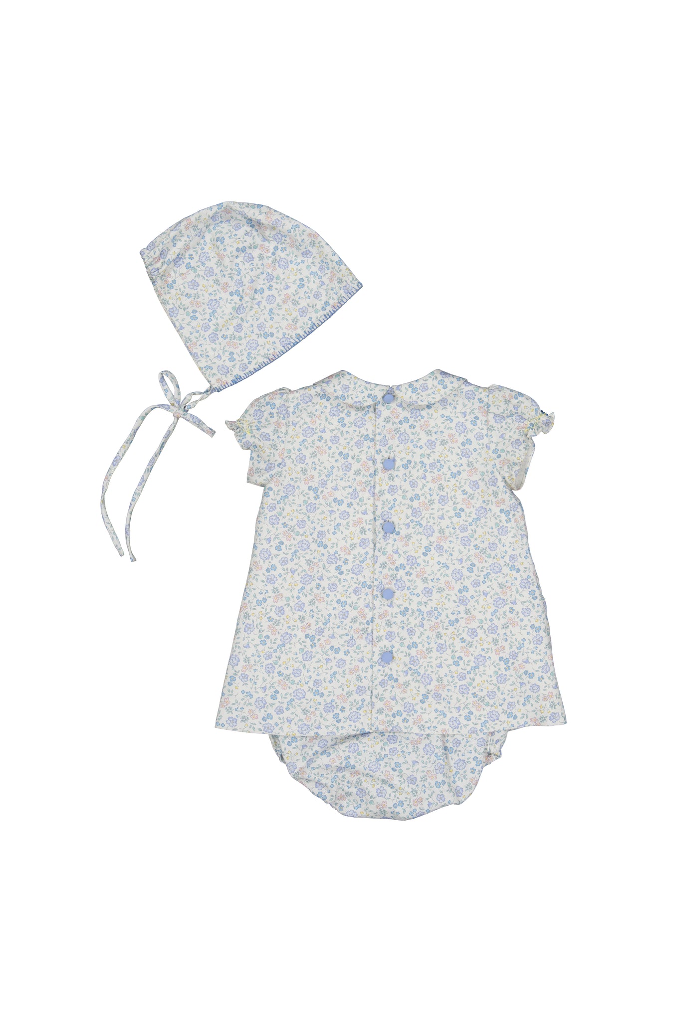 Violette Floral Blue Short Puff Baby Set